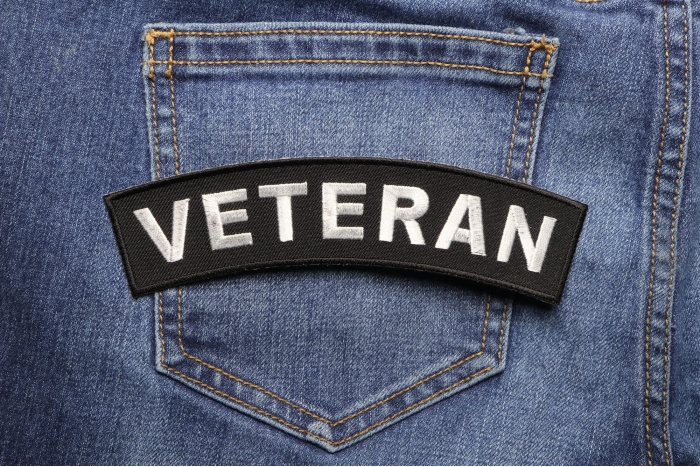 Veteran Patch shown on jeans