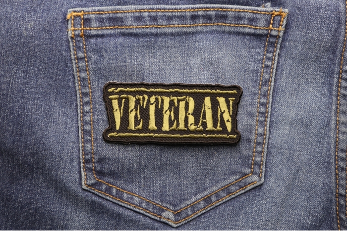 Veteran Patch shown on jeans