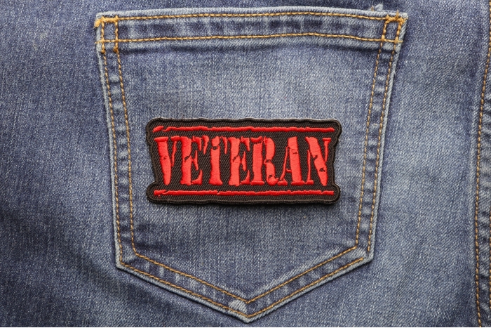 Veteran Patch shown on jeans