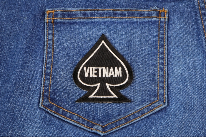 Vietnam Spade Patch shown on jeans