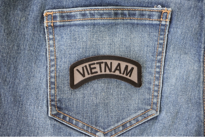 Vietnam Rocker Patch shown on jeans