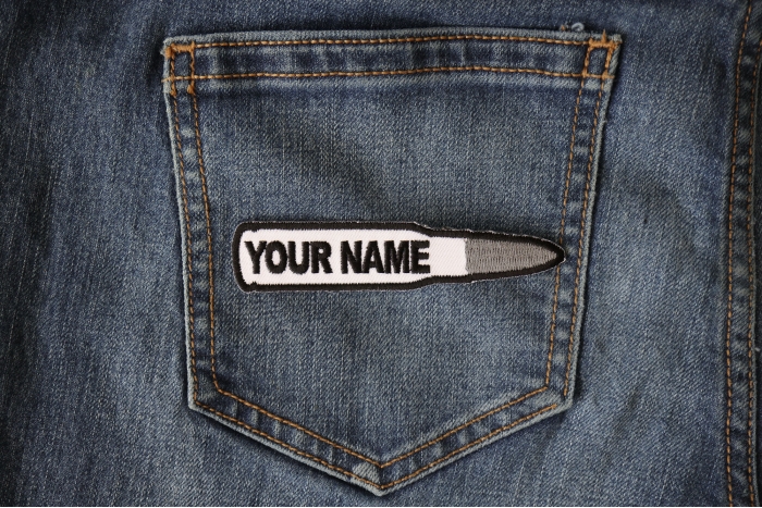 Bullet With Your Name On It Military Morale Patch shown on jeans