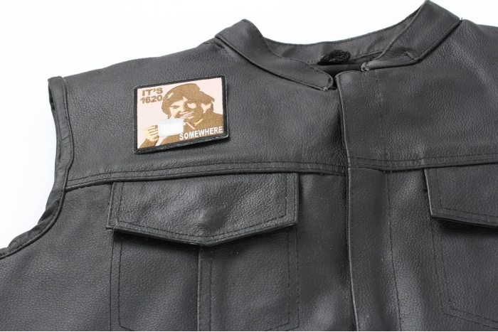  shown on leather vest