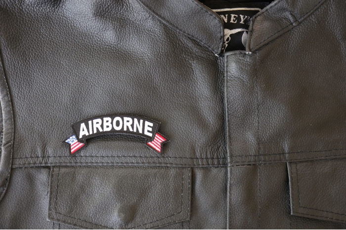 Airborne Patch, Military Patches shown on leather vest