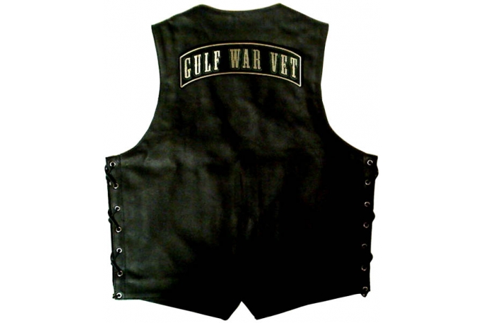  shown on leather vest