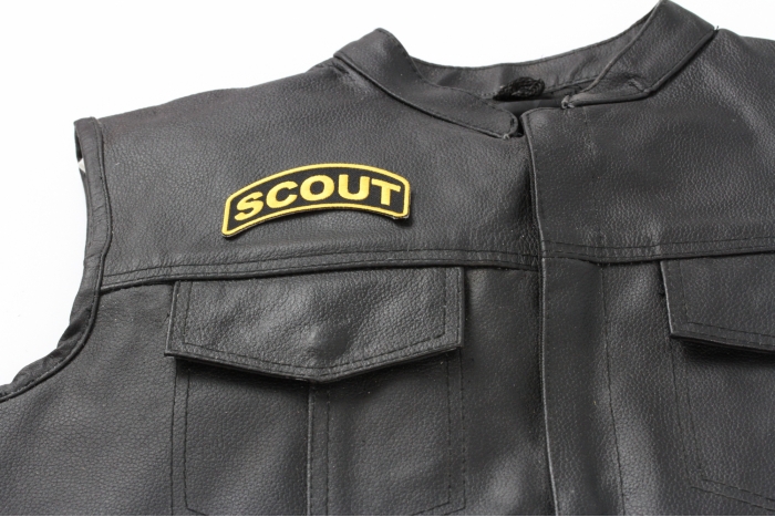 Scout Patch - 3.5x1.5 inch shown on leather vest