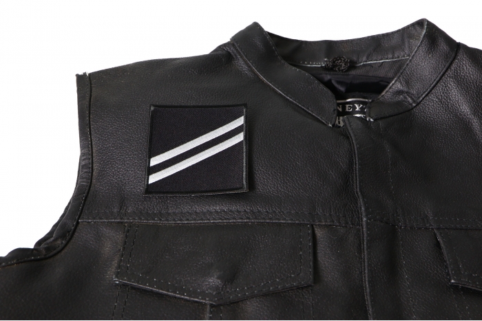  shown on leather vest