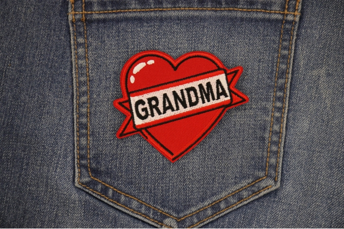 Love Grandma Patch shown on jeans