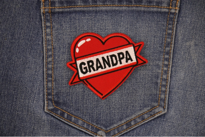Love Grandpa Patch shown on jeans