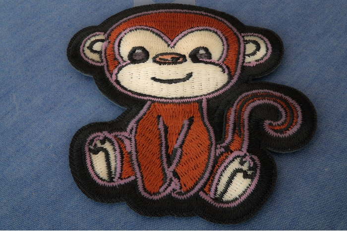 Monkey Path Baby Monkey Iron on Patch - Iron on Monkey Patches by Ivamis Patches