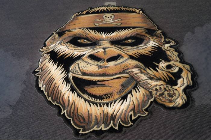 Large Gorilla Smoking Cigar Patch diagonal view