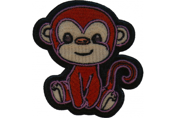 Monkey Path Baby Monkey Iron on Patch - Iron on Monkey Patches by Ivamis Patches