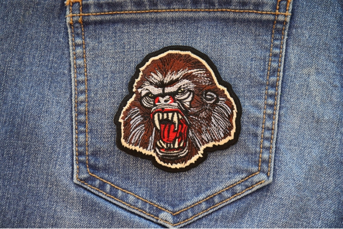 Gorilla Iron on Patch shown on jeans