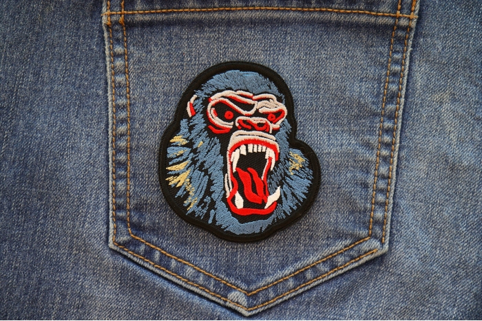 Scary Gorilla Patch shown on jeans