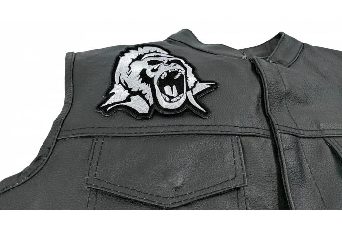 Gorilla Patch, Patches for Jackets shown on leather vest