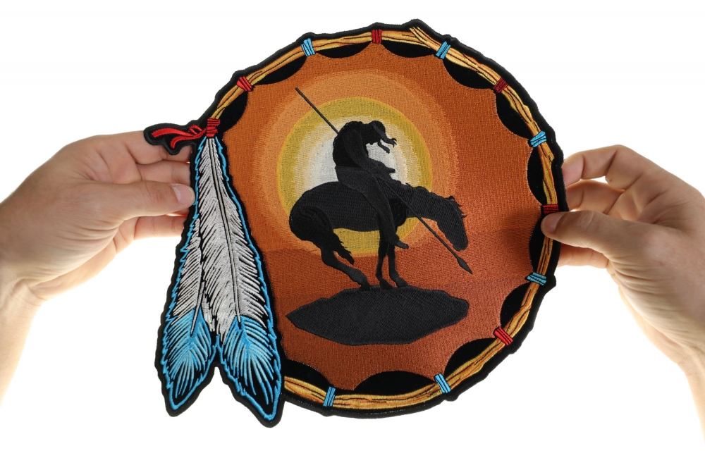 Native Indian End Of The Trail Feathers Embroidered Biker Patch FREE SHIP 