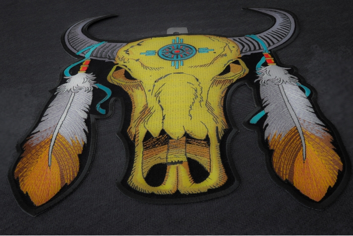 Buffalo and Feathers Patch diagonal view