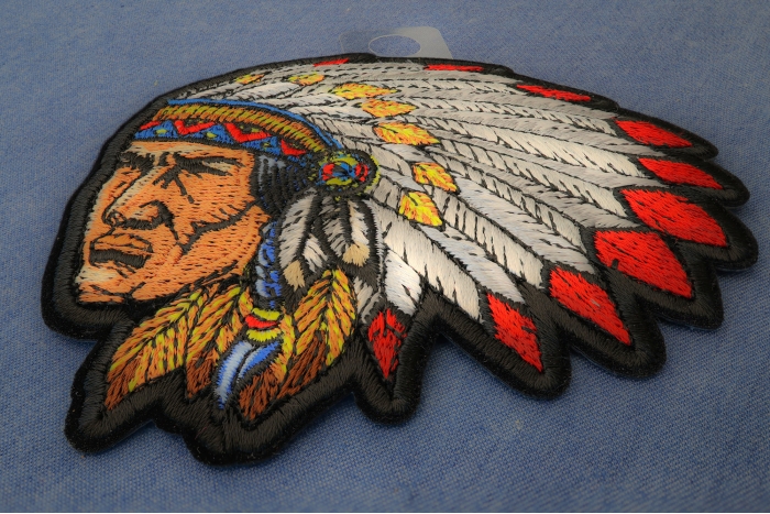 Native American Indian Head Dress Patch diagonal view