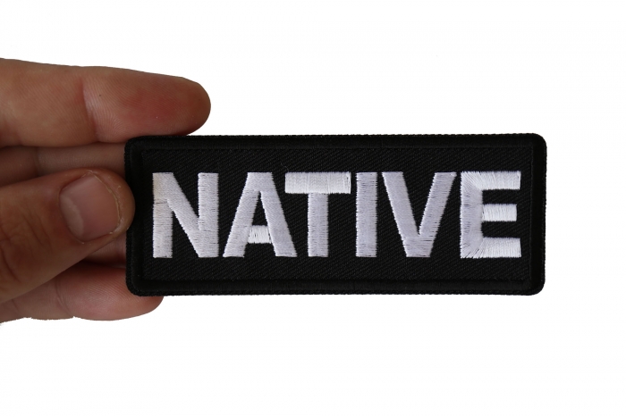 Native Patch shown on hand for size comparison