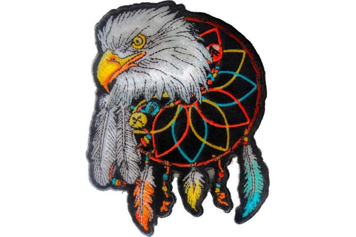 Eagle Feathers Dreamcatcher Native Shaman Patch Iron on 