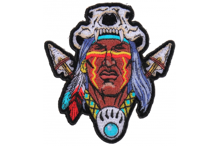 Indian with Arrows and Bear Skull Patch