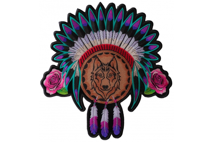 Wolf Roses and Feathers Patch