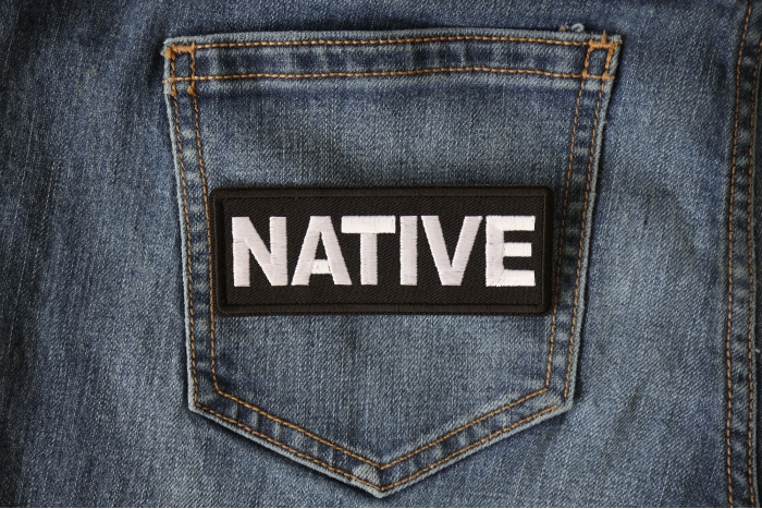 Native Patch shown on jeans