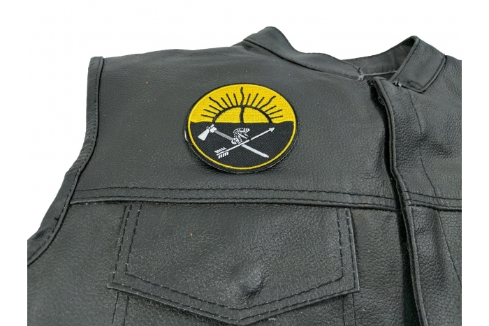  shown on leather vest