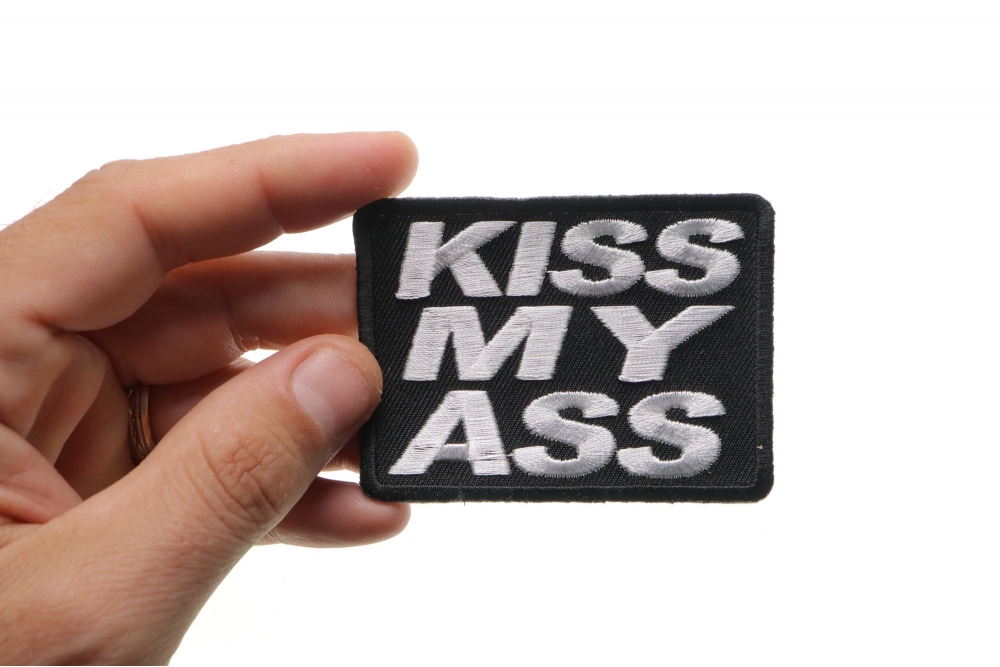 Kiss My Ass Bad Boy Funny Embroidered Applique Patch Iron on T shirt Badge Sign 