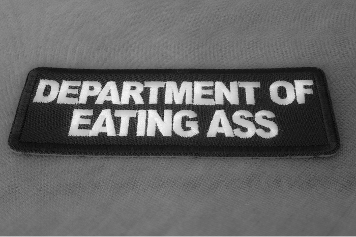 Department of Eating Ass Patch diagonal view