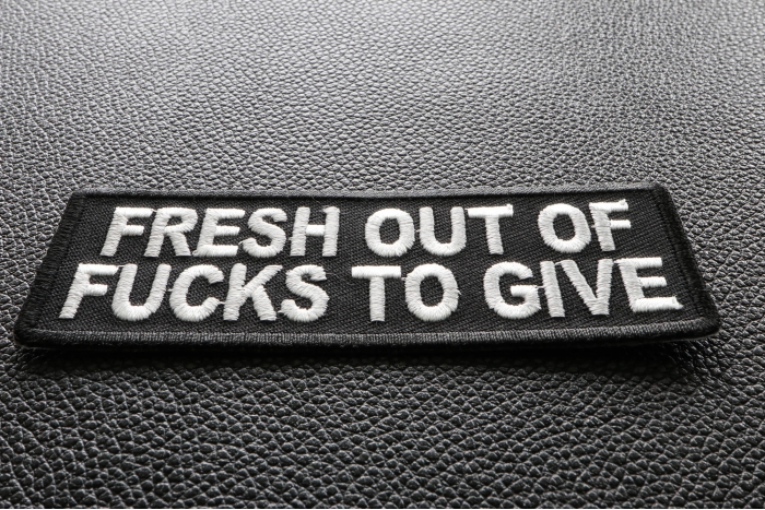 Fresh Out Of Fucks To Give Patch diagonal view