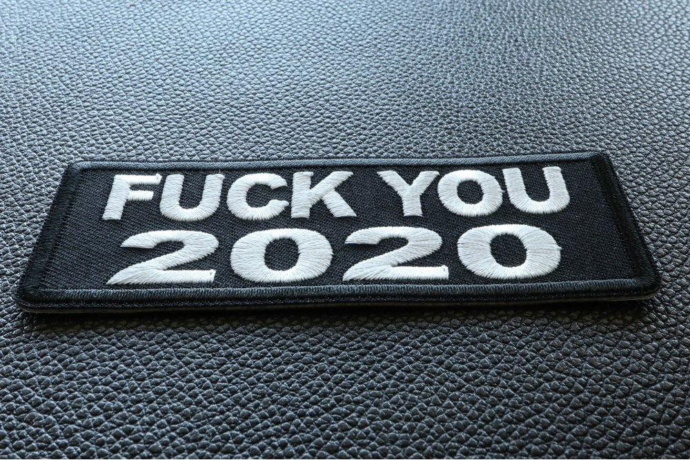 Fuck you 2020 Iron on Patch diagonal view