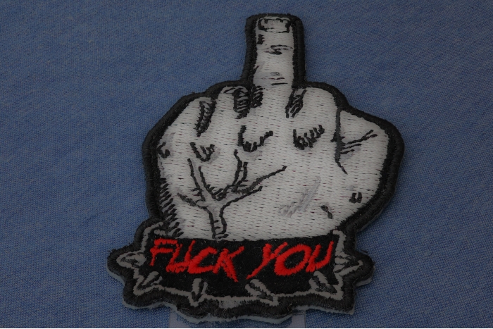 Fuck You Giving the Finger Patch diagonal view