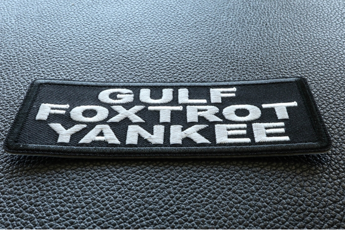 Gulf Foxtrot Yankee Patch diagonal view