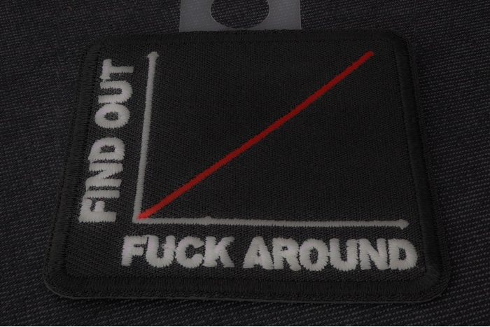 More You Fuck Around More You Find Out Patch diagonal view