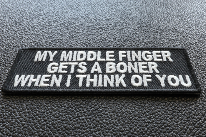 My Middle Finger Gets A Boner Patch diagonal view
