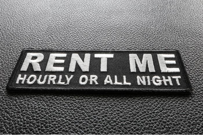 Rent Me Hourly or All Night Patch diagonal view