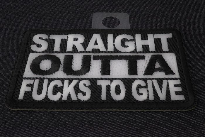 Straight Outta Fucks To Give Patch diagonal view