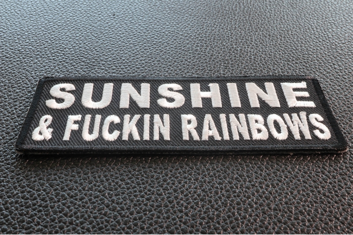 Sunshine and Fuckin Rainbows Patch diagonal view