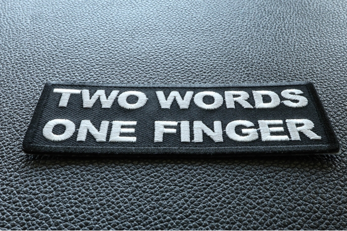 Two Words One Finger Patch diagonal view