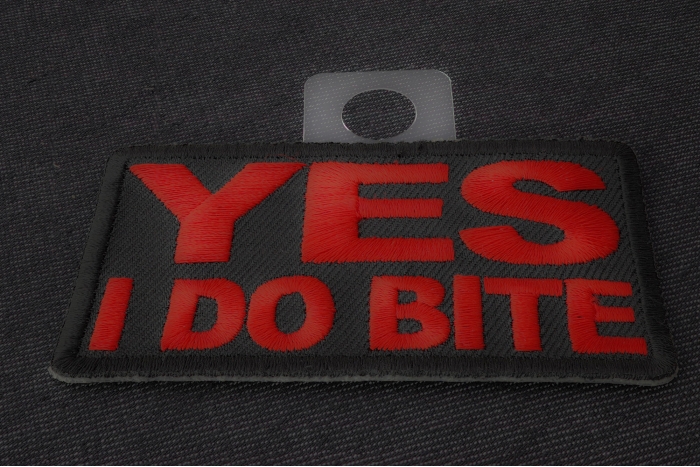 Yes I Do Bite Patch diagonal view