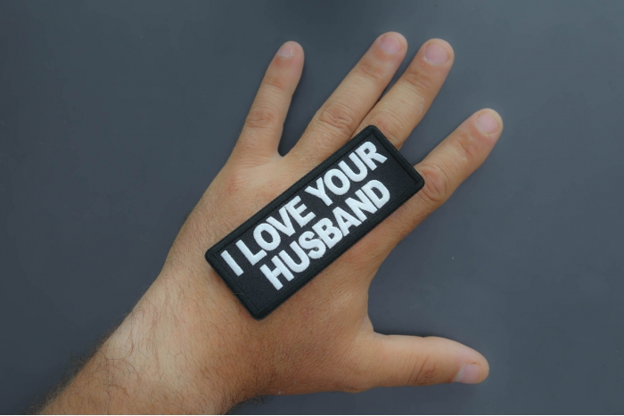 I love your Husband Patch shown on hand for size comparison