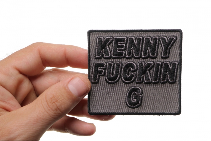 Kenny Fuckin G Patch shown on hand for size comparison