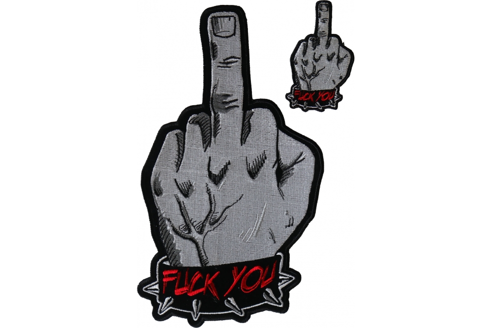 Fuck You Middle Finger Patches Set of Small and Large