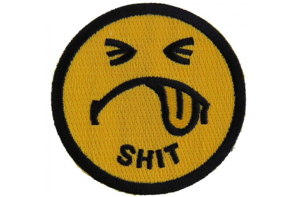 Shit Smiley Face Patch -Embroidered Iron On