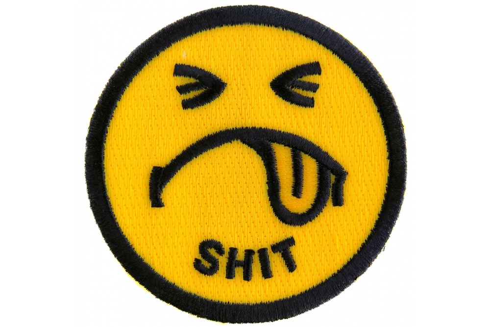 Shit Smiley Face Patch -Embroidered Iron On