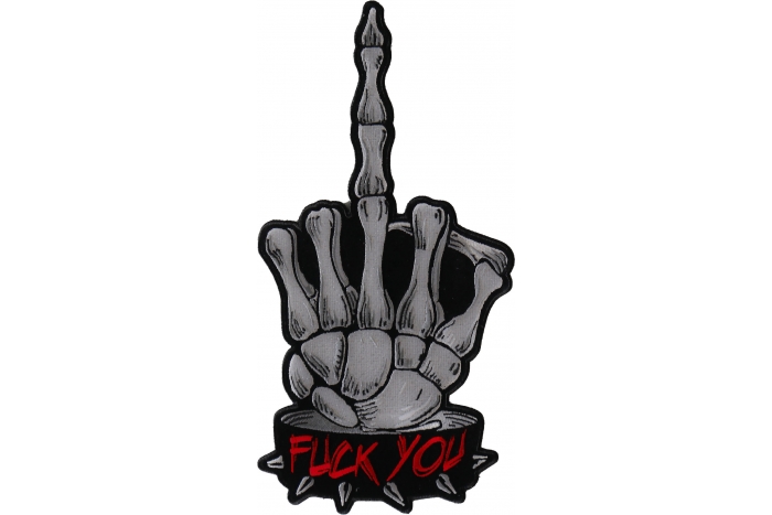 Fuck You Skeleton Middle Finger Patch