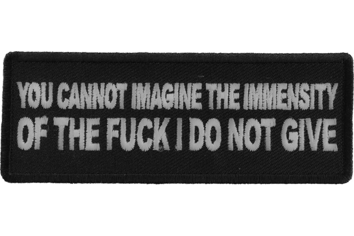 You Cannot Imagine The Immensity of The Fuck I Do Not Give Funny Iron on Patch