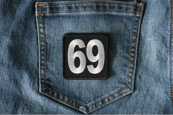 69 Patch shown on jeans