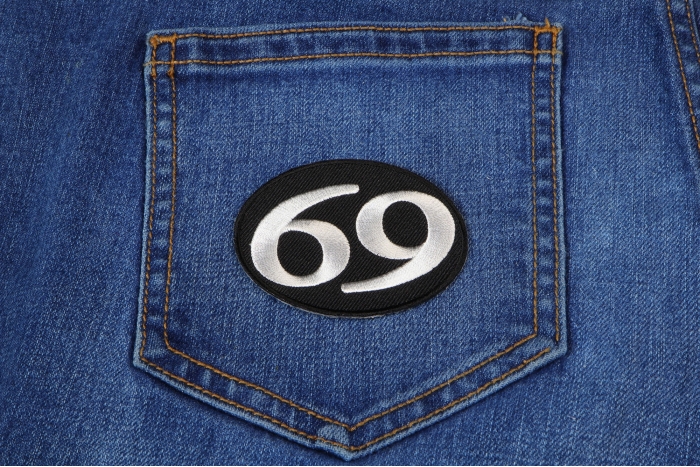 69 Patch shown on jeans
